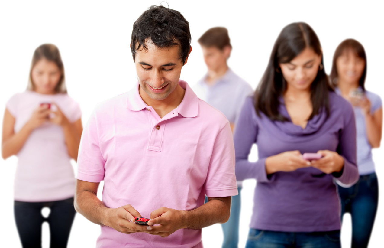 People Texting on Their Phone